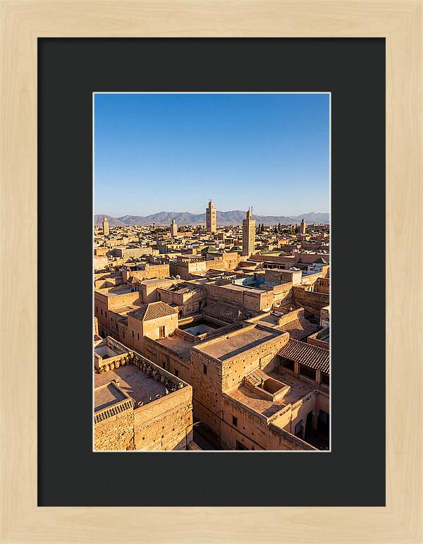 Marrakech Minarets Over Rooftops