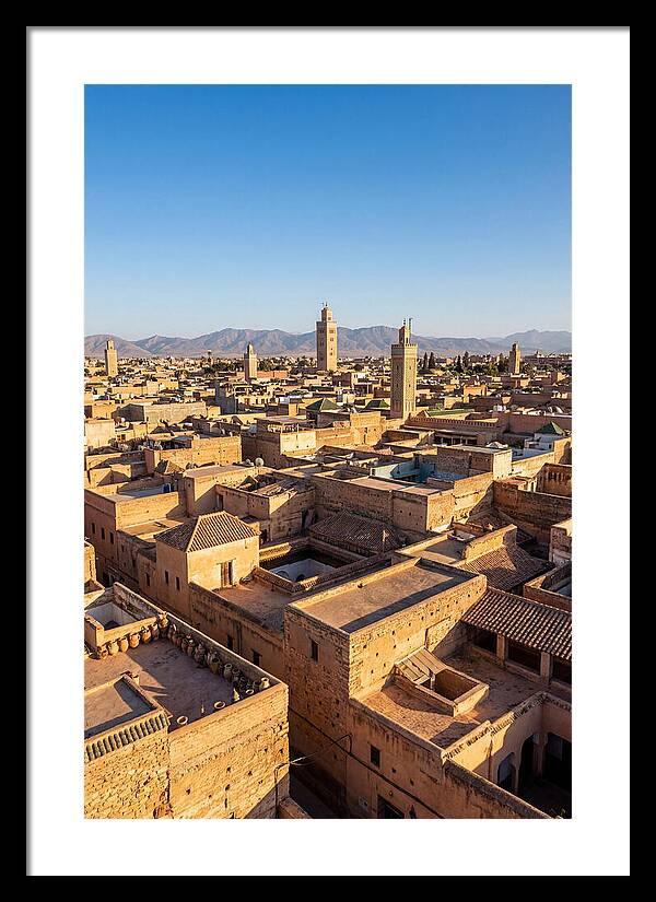 Marrakech Minarets Over Rooftops
