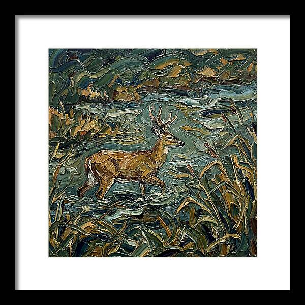 Marsh Deer Amidst Serene Reflections