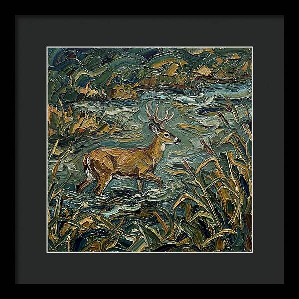Marsh Deer Amidst Serene Reflections