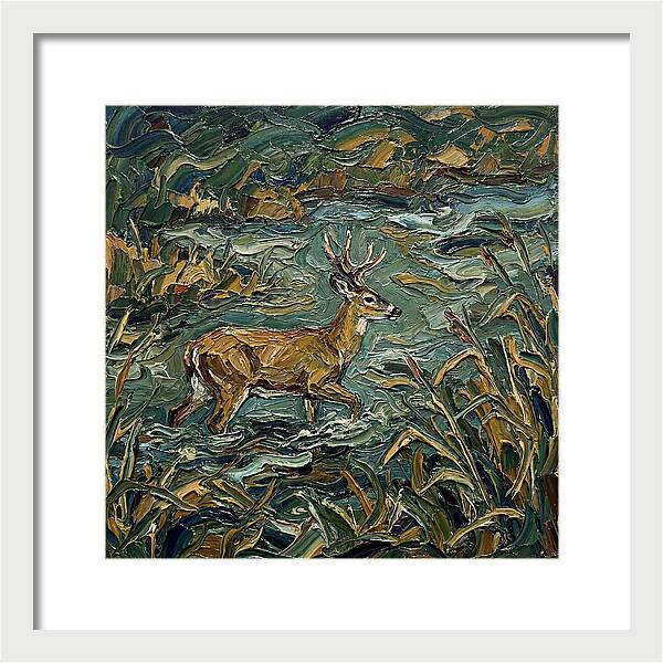 Marsh Deer Amidst Serene Reflections