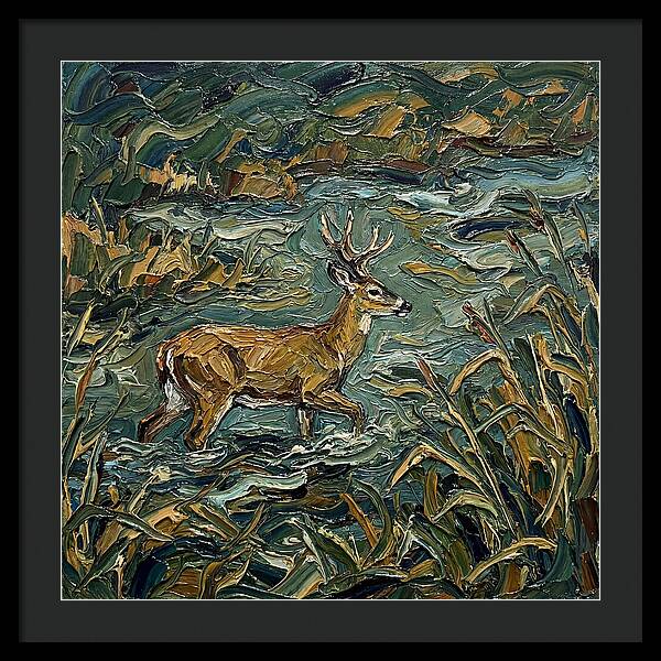 Marsh Deer Amidst Serene Reflections