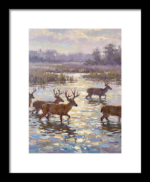 Marsh Deer Among Serene Reflections