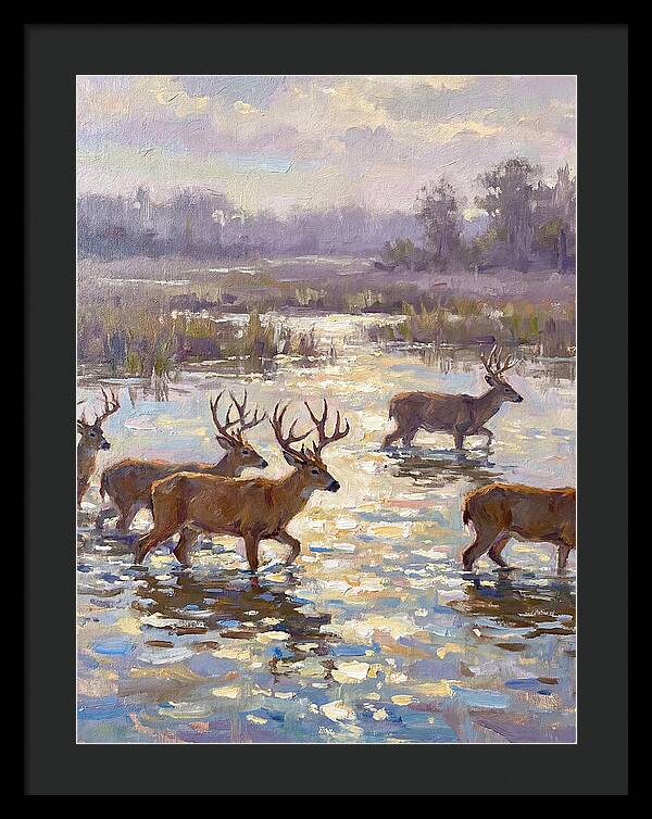 Marsh Deer Among Serene Reflections
