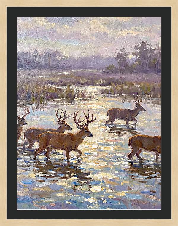 Marsh Deer Among Serene Reflections