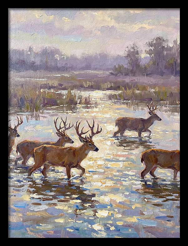 Marsh Deer Among Serene Reflections