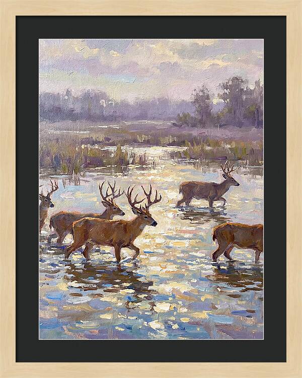 Marsh Deer Among Serene Reflections