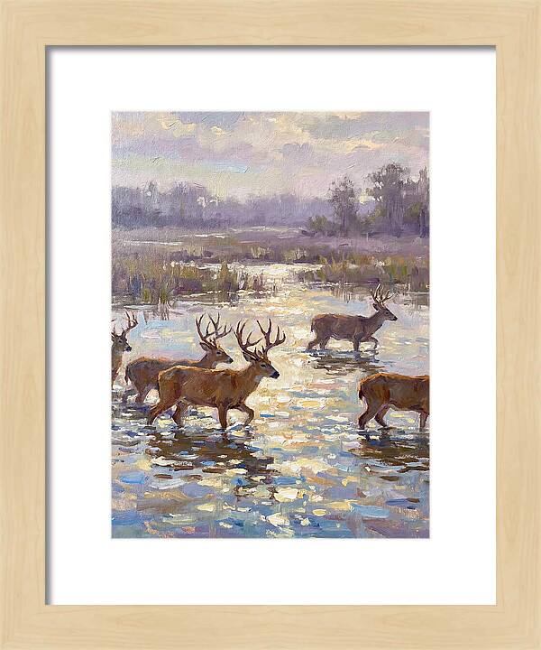 Marsh Deer Among Serene Reflections