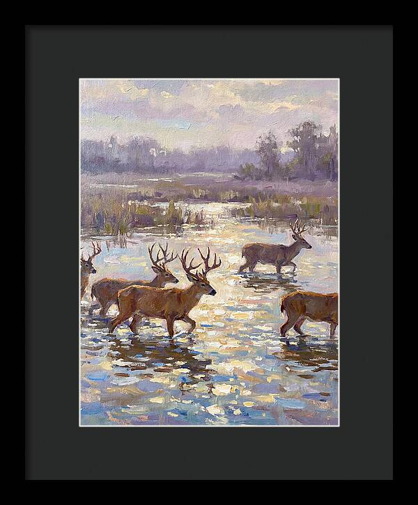 Marsh Deer Among Serene Reflections