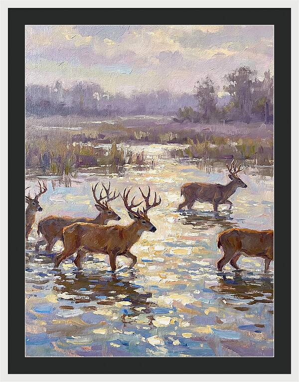 Marsh Deer Among Serene Reflections
