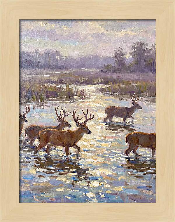 Marsh Deer Among Serene Reflections