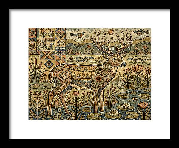 Marsh Deer Folk Art