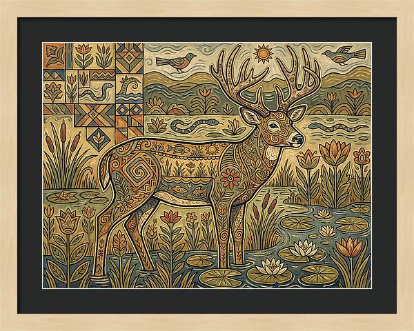 Marsh Deer Folk Art