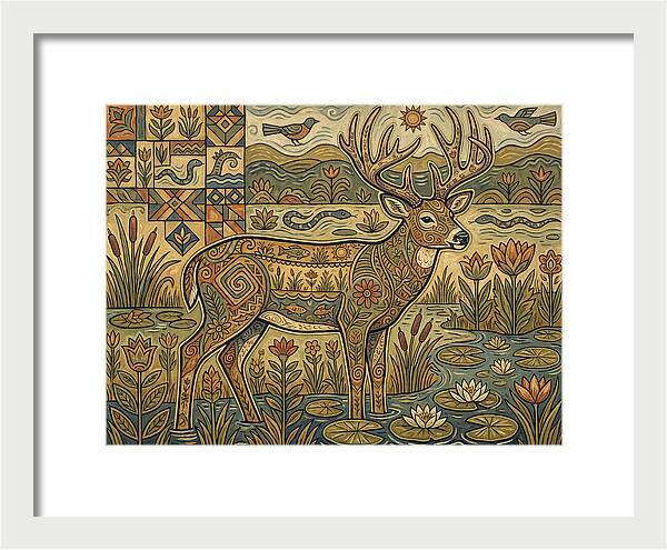 Marsh Deer Folk Art