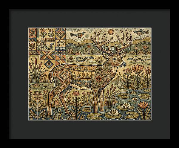 Marsh Deer Folk Art