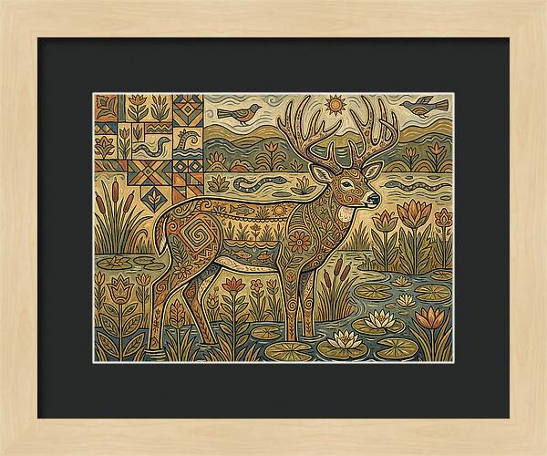 Marsh Deer Folk Art