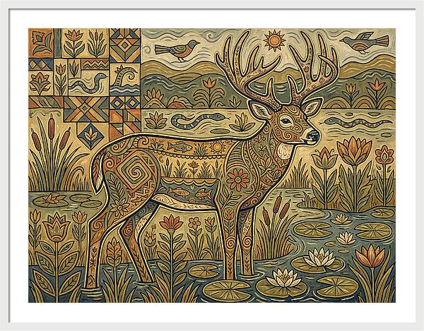 Marsh Deer Folk Art