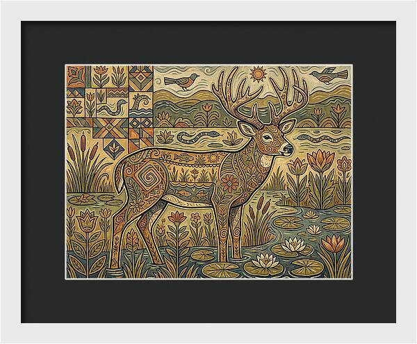 Marsh Deer Folk Art