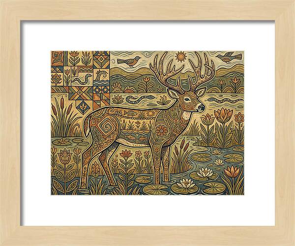Marsh Deer Folk Art