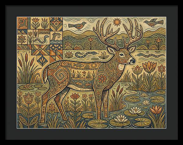 Marsh Deer Folk Art