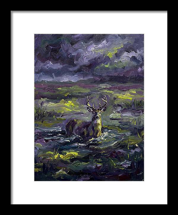 Marsh Deer In Expressionist Style