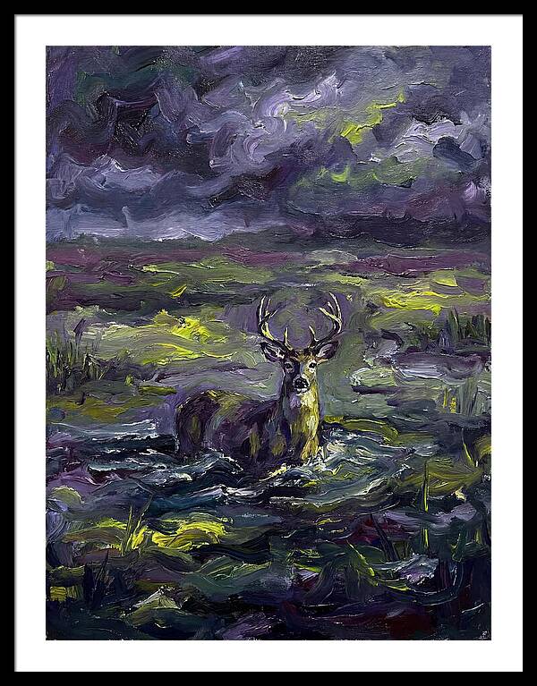 Marsh Deer In Expressionist Style