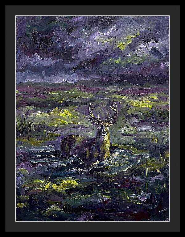Marsh Deer In Expressionist Style
