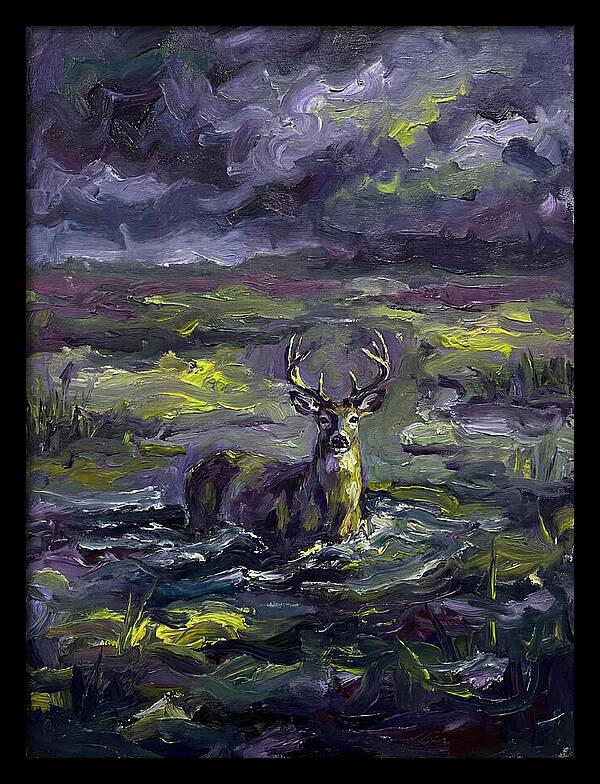 Marsh Deer In Expressionist Style