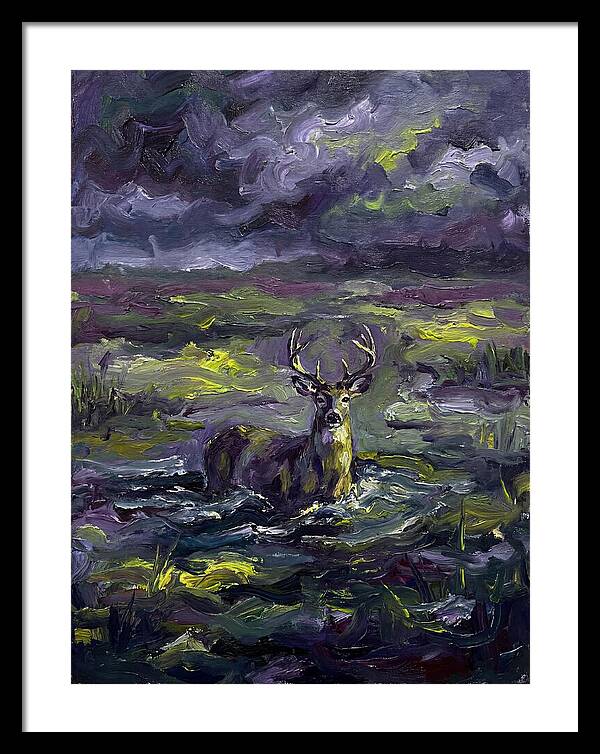 Marsh Deer In Expressionist Style