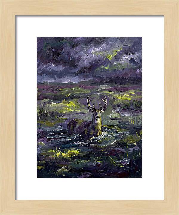 Marsh Deer In Expressionist Style