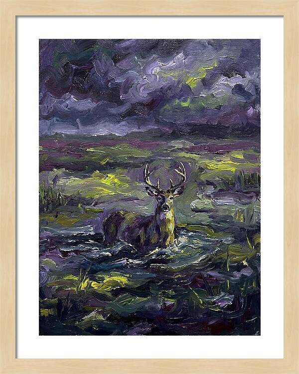Marsh Deer In Expressionist Style