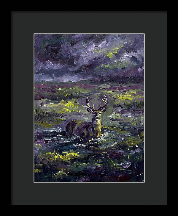 Marsh Deer In Expressionist Style