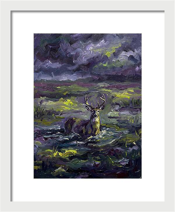 Marsh Deer In Expressionist Style