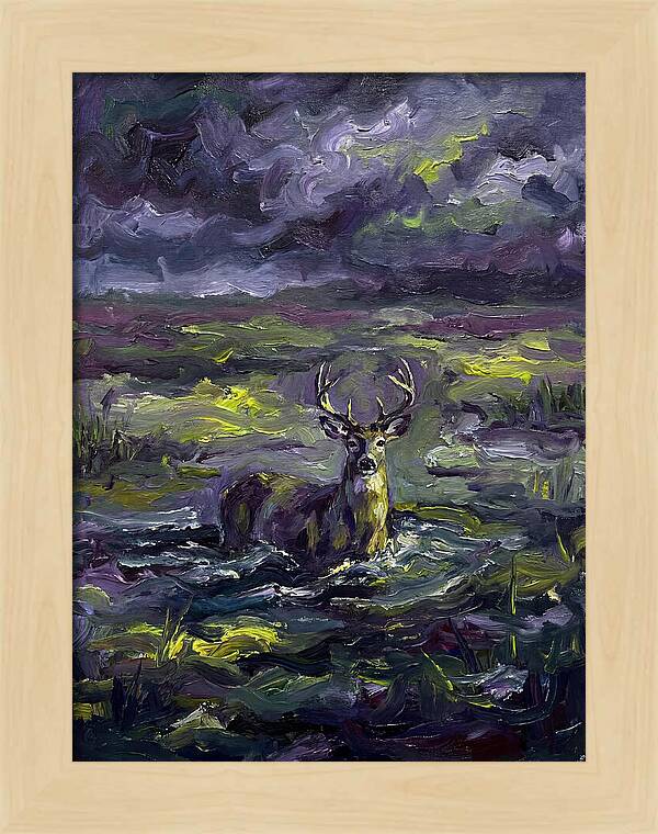 Marsh Deer In Expressionist Style