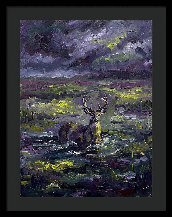 Marsh Deer In Expressionist Style