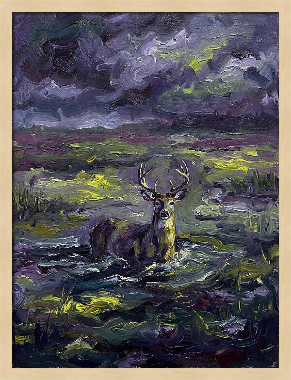 Marsh Deer In Expressionist Style