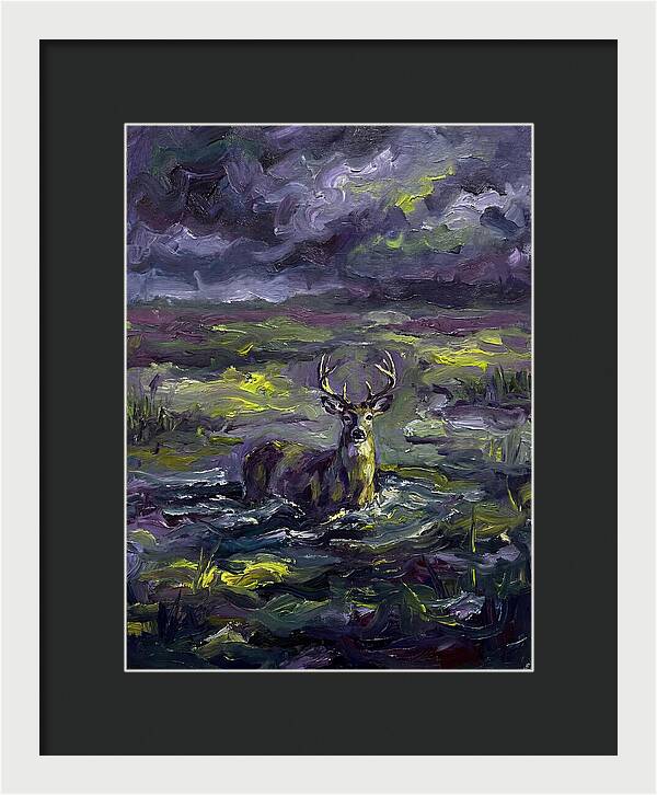 Marsh Deer In Expressionist Style
