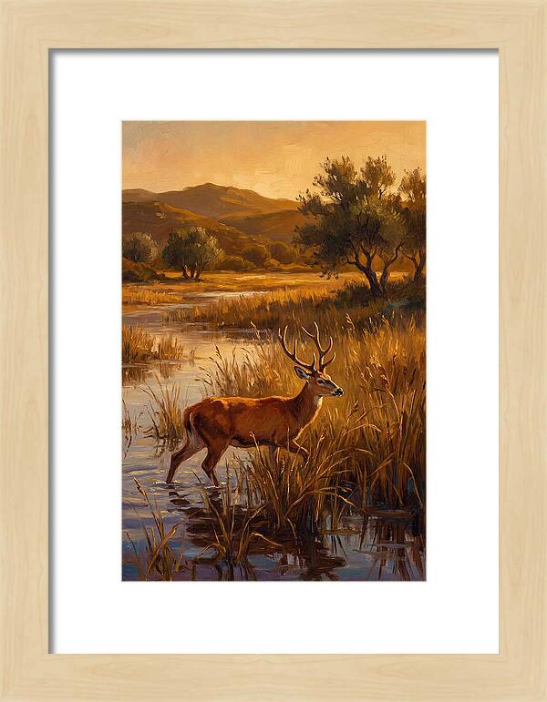 Marsh Deer In Golden Light