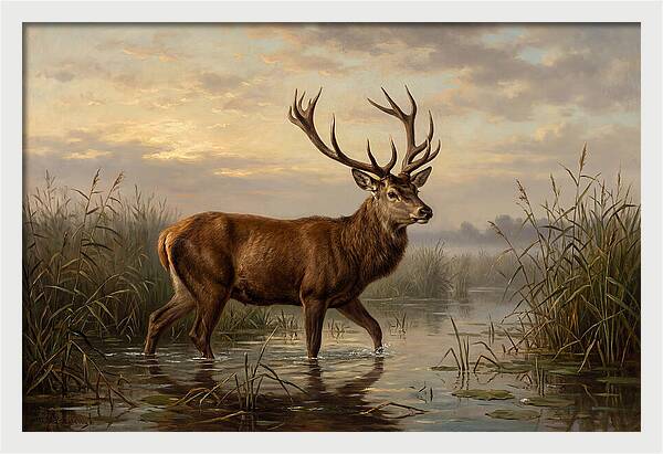 Marsh Deer In Tranquil Waters