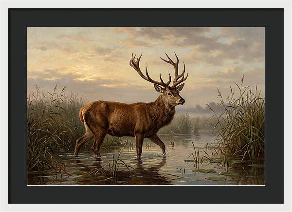 Marsh Deer In Tranquil Waters
