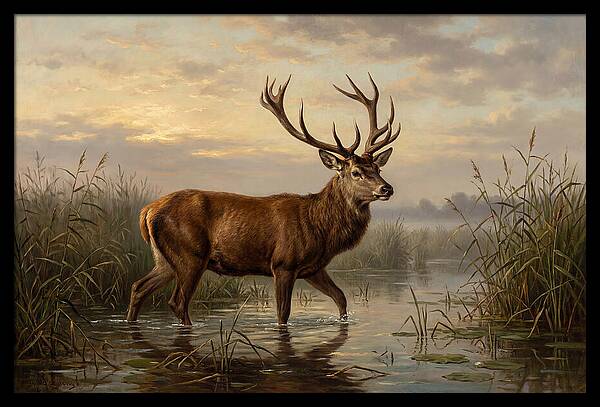 Marsh Deer In Tranquil Waters