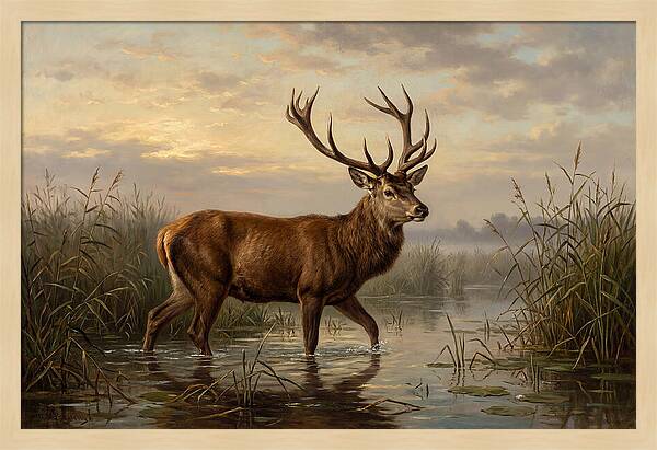 Marsh Deer In Tranquil Waters