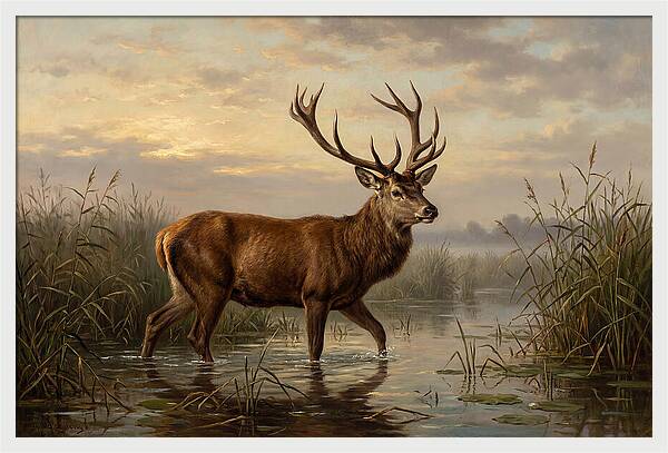 Marsh Deer In Tranquil Waters