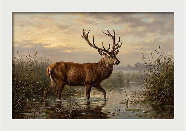 Marsh Deer In Tranquil Waters