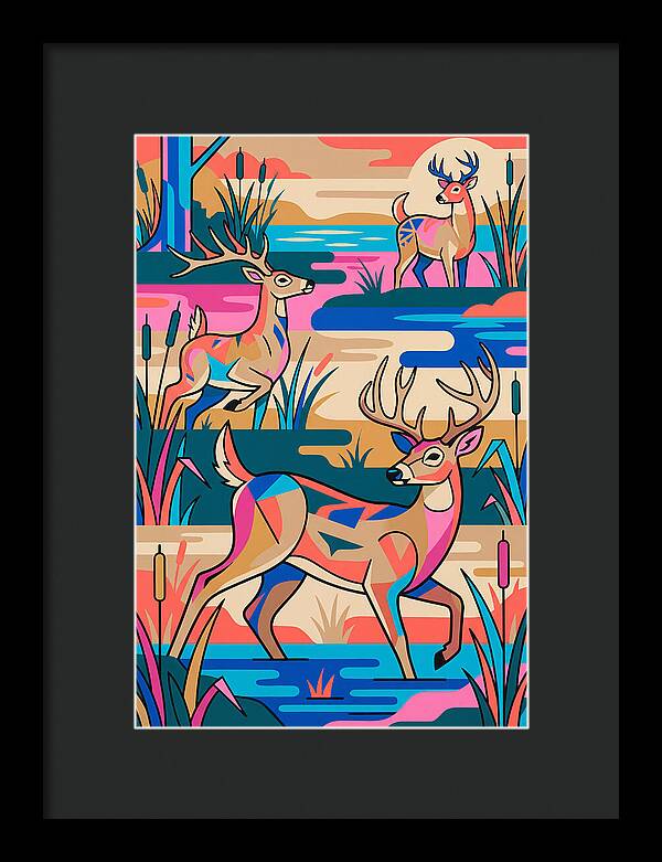 Marsh Deer In Vibrant Landscape