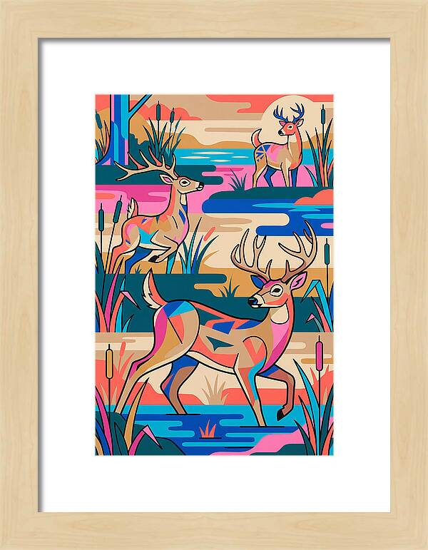 Marsh Deer In Vibrant Landscape