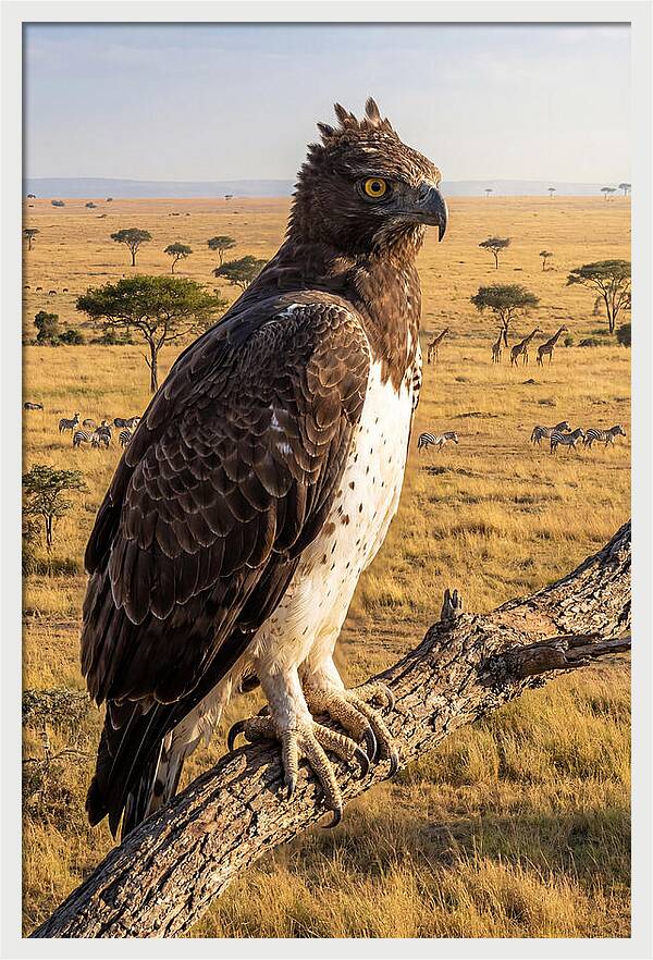 Martial Eagle Perched In Africa