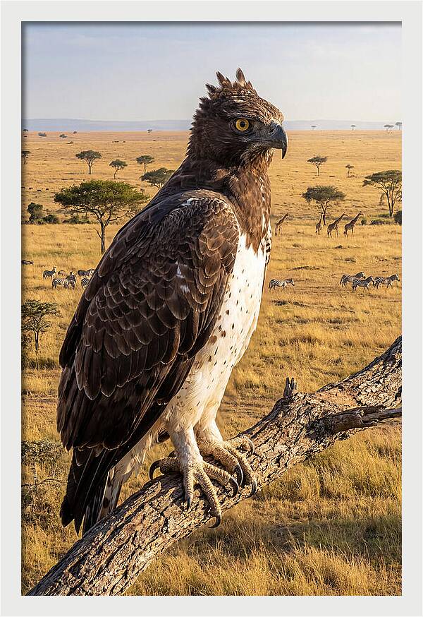 Martial Eagle Perched In Africa