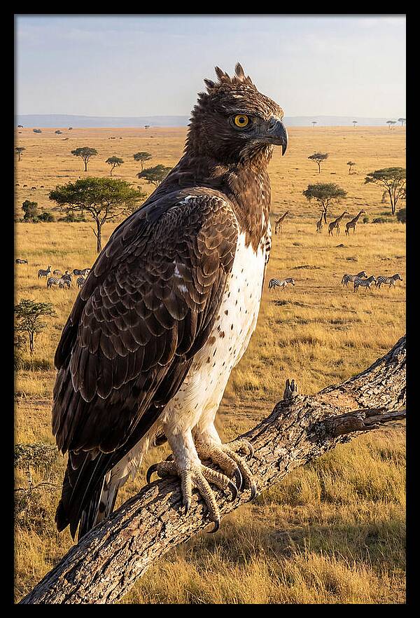 Martial Eagle Perched In Africa