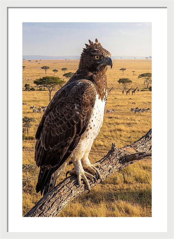 Martial Eagle Perched In Africa